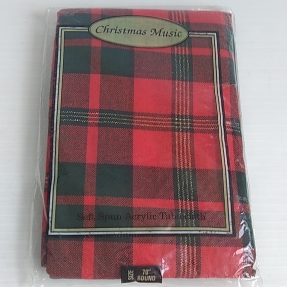 Christmas Music Other - 70" Round Tablecloth Christmas Decor